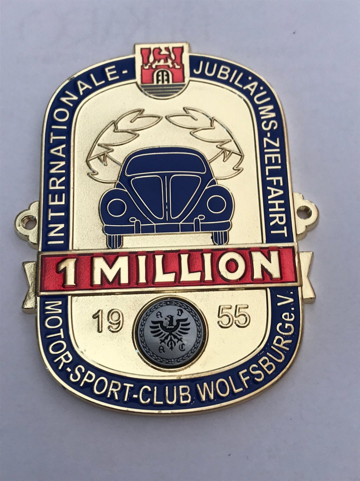 VW kever Wolfsburg emaille badge, Ophalen of Verzenden, Gebruikt, Reclamebord