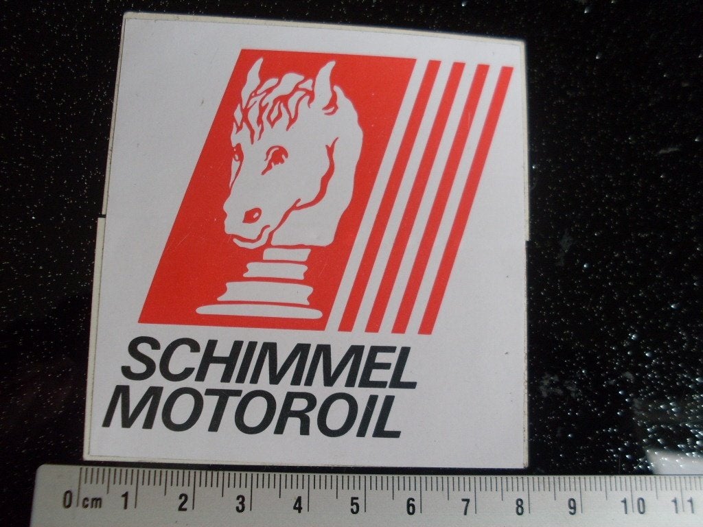 sticker schimmel motoroil logo oil olie paard achtig, Verzenden, Zo goed als nieuw, Merk