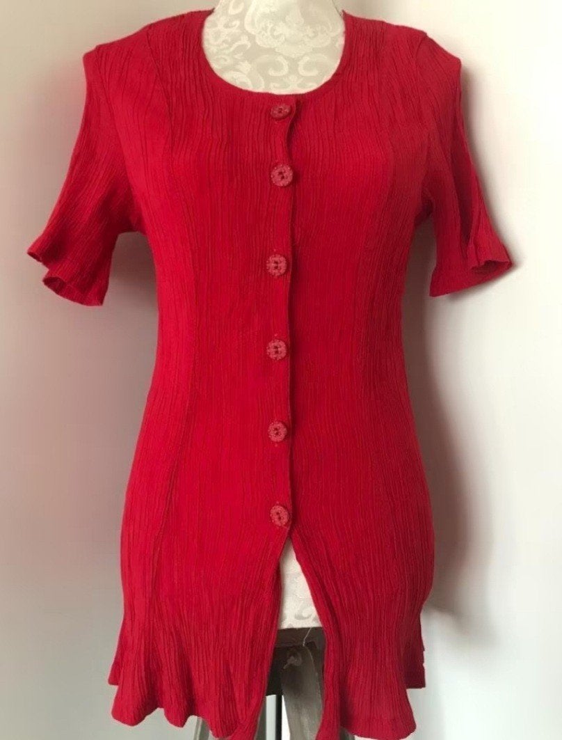 Rode Blouse met Korte Mouwen, Ophalen of Verzenden, Zo goed als nieuw, Maat 36 (S), Rood