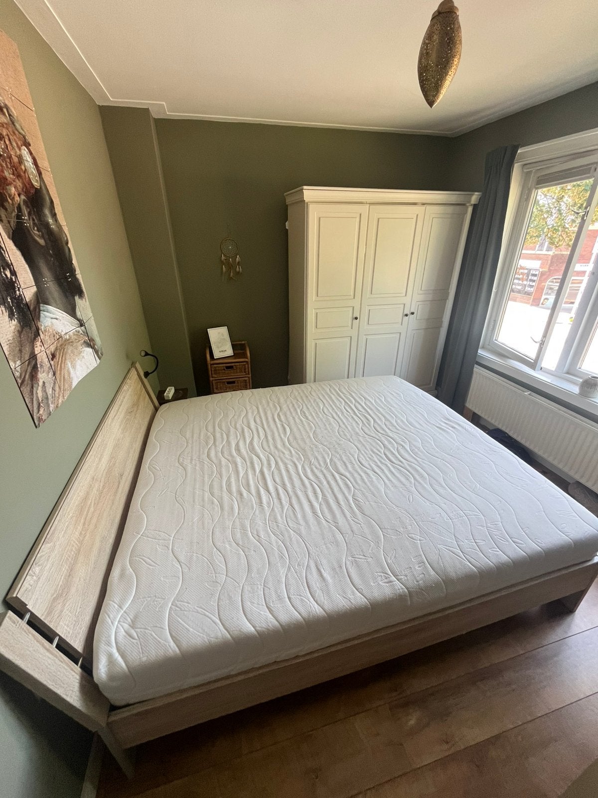 Compleet bed inclusief matras en lattenbodems, Ophalen, Gebruikt, Tweepersoons, 180 cm