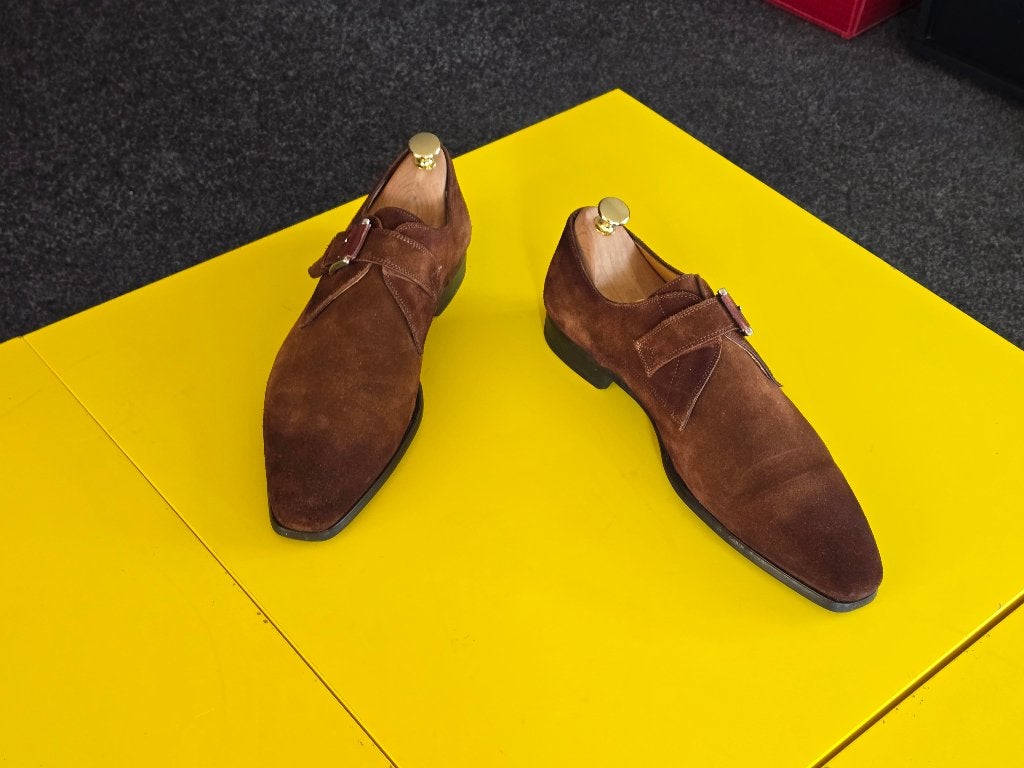 Magnanni suede met gesp en Bruine kleur maat 42, Kleding | Heren, Schoenen, Bruin, Verzenden, Magnanni, Gespschoenen