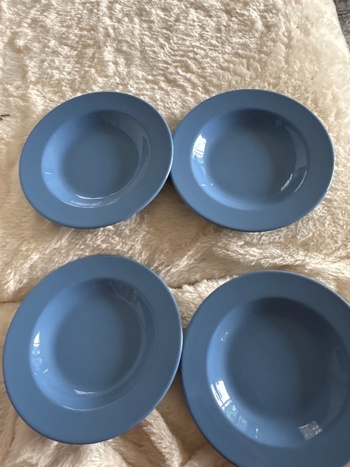 4x Palácio diepe borden - Blauw - Zo goed als nieuw, Keramiek, Ophalen of Verzenden, Zo goed als nieuw, Bord(en)