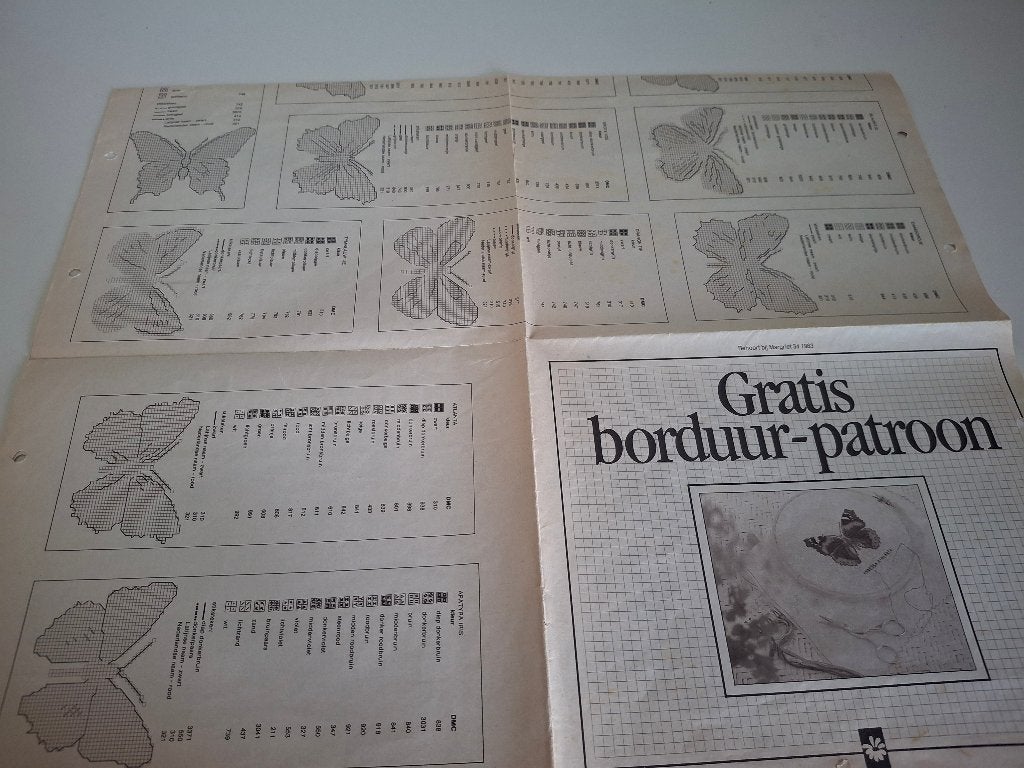 Borduur patronen vlinders, Ophalen of Verzenden, Gebruikt