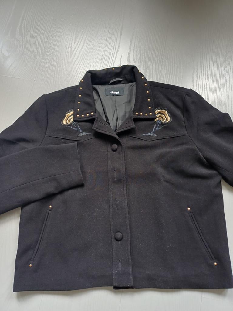 Blazer zwart met applicaties zgan Eksept 38 40, Ophalen of Verzenden, Zo goed als nieuw, Maat 38/40 (M), Zwart