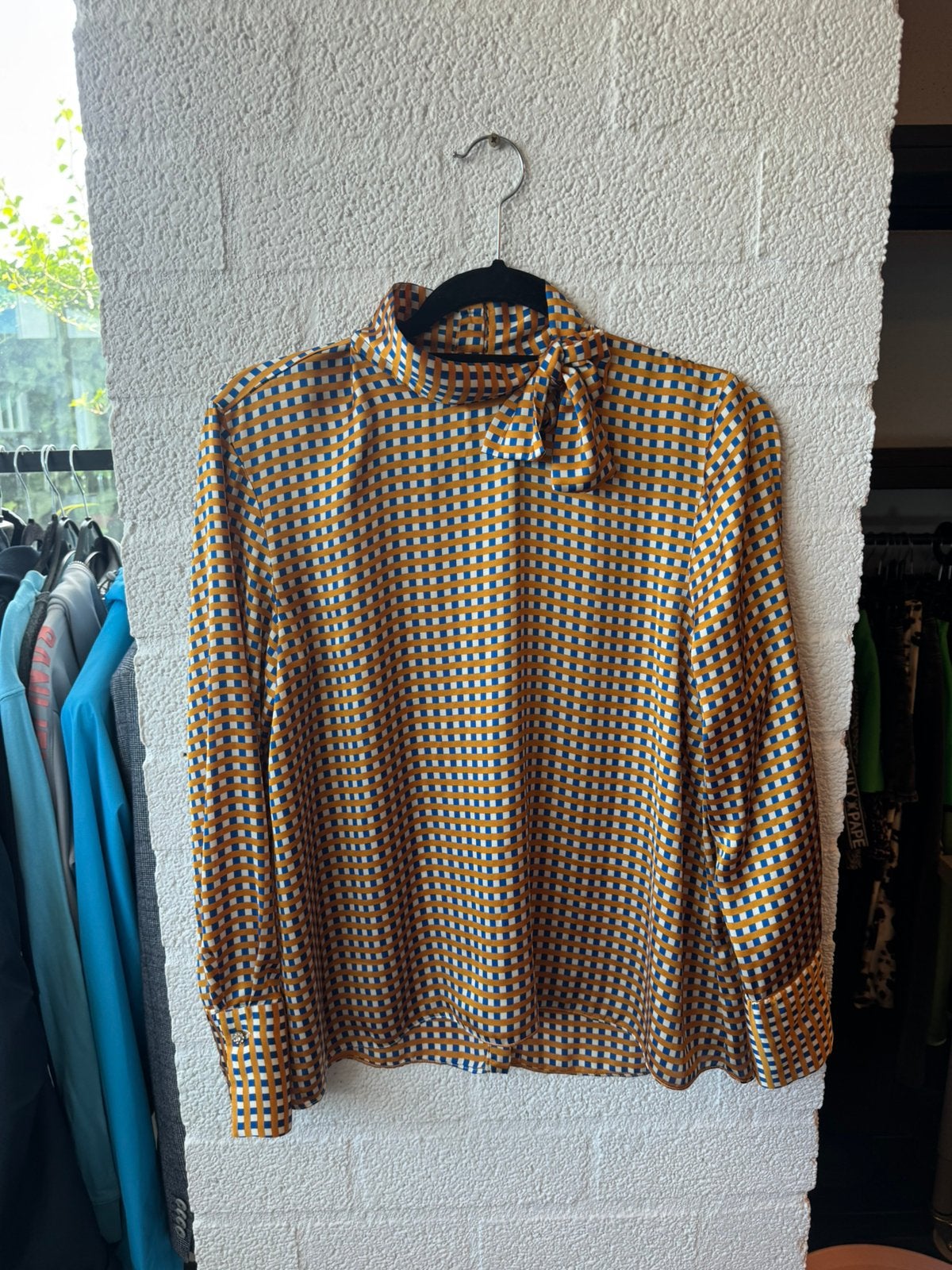 Zara blouse ruit strikje maat S, Ophalen of Verzenden, Zo goed als nieuw