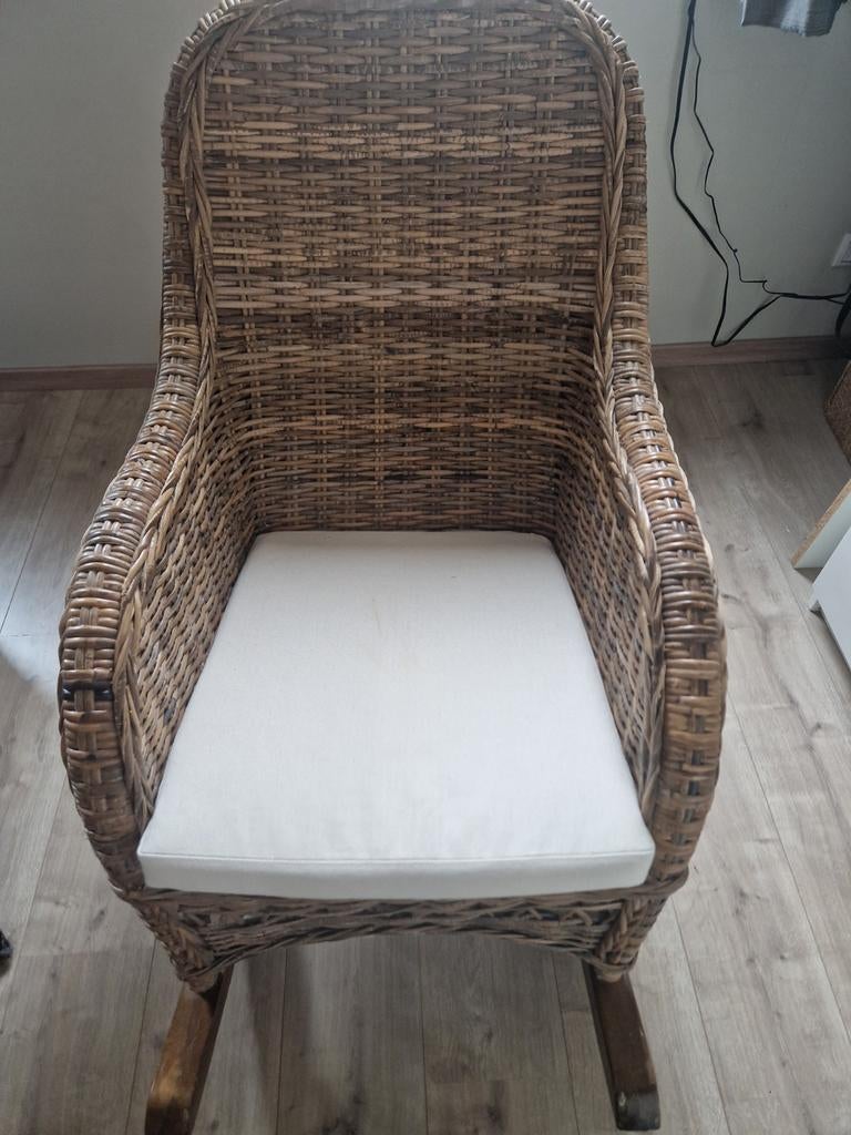 Rotan fauteuil voor volwassen  of voor kinderkamer, Minder dan 50 cm, Gebruikt, Boho, Vintage, Natuurlijk, Minder dan 75 cm