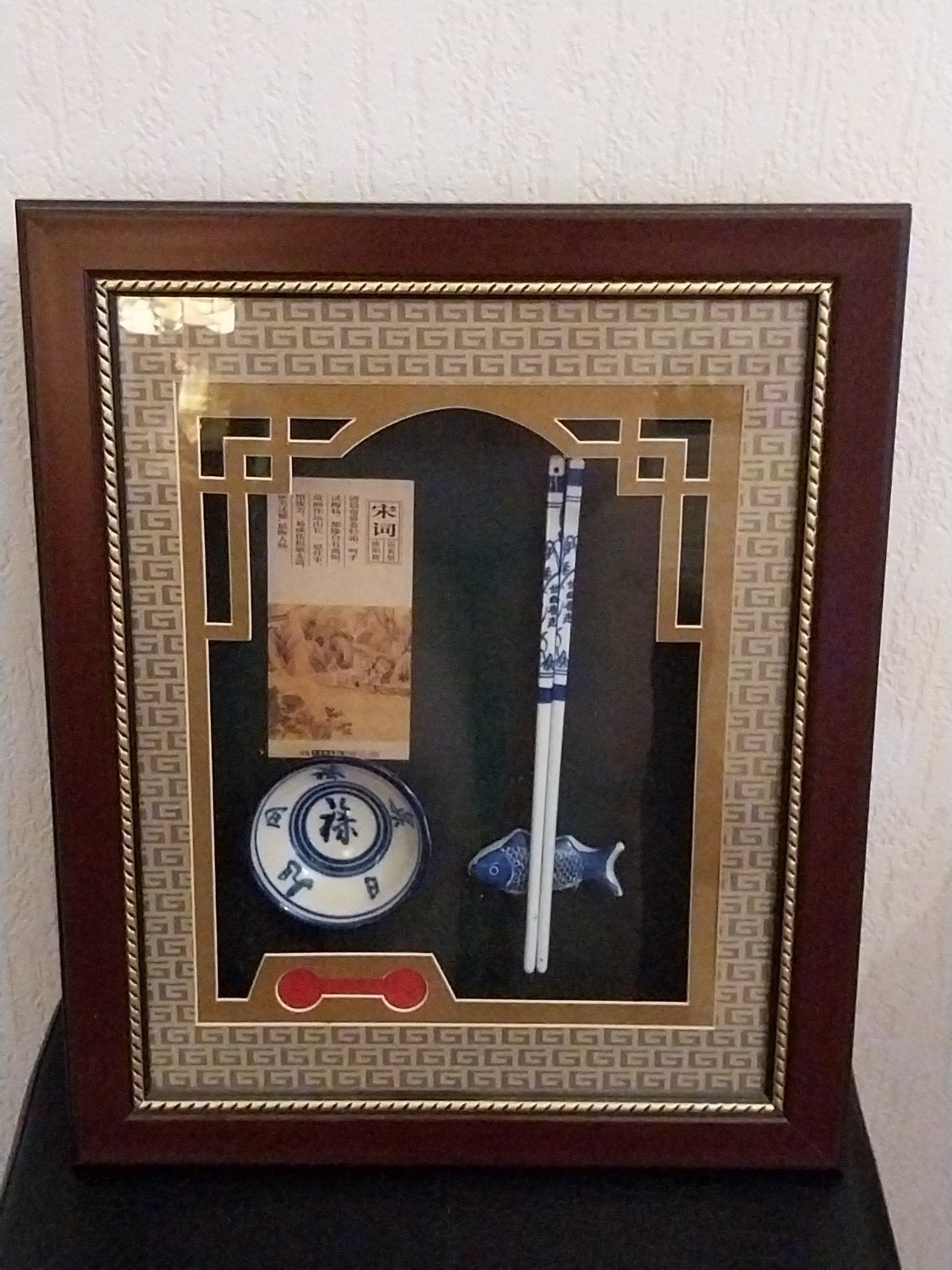 Ingelijste Chinese eetstokjes set met decoratie, Minder dan 50 cm, Overige typen, Nieuw, Ophalen of Verzenden