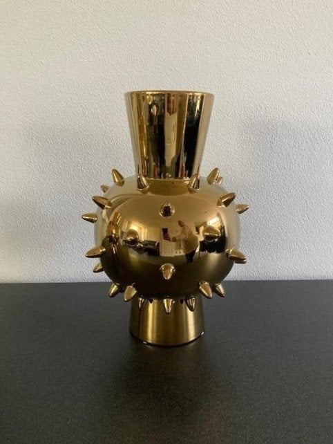 Coco Maison Vaas Spike Goud Eric Kuster style Nieuw!, Huis en Inrichting, 35 cm, Nieuw, Ophalen of Verzenden, Geschikt voor droogbloemen