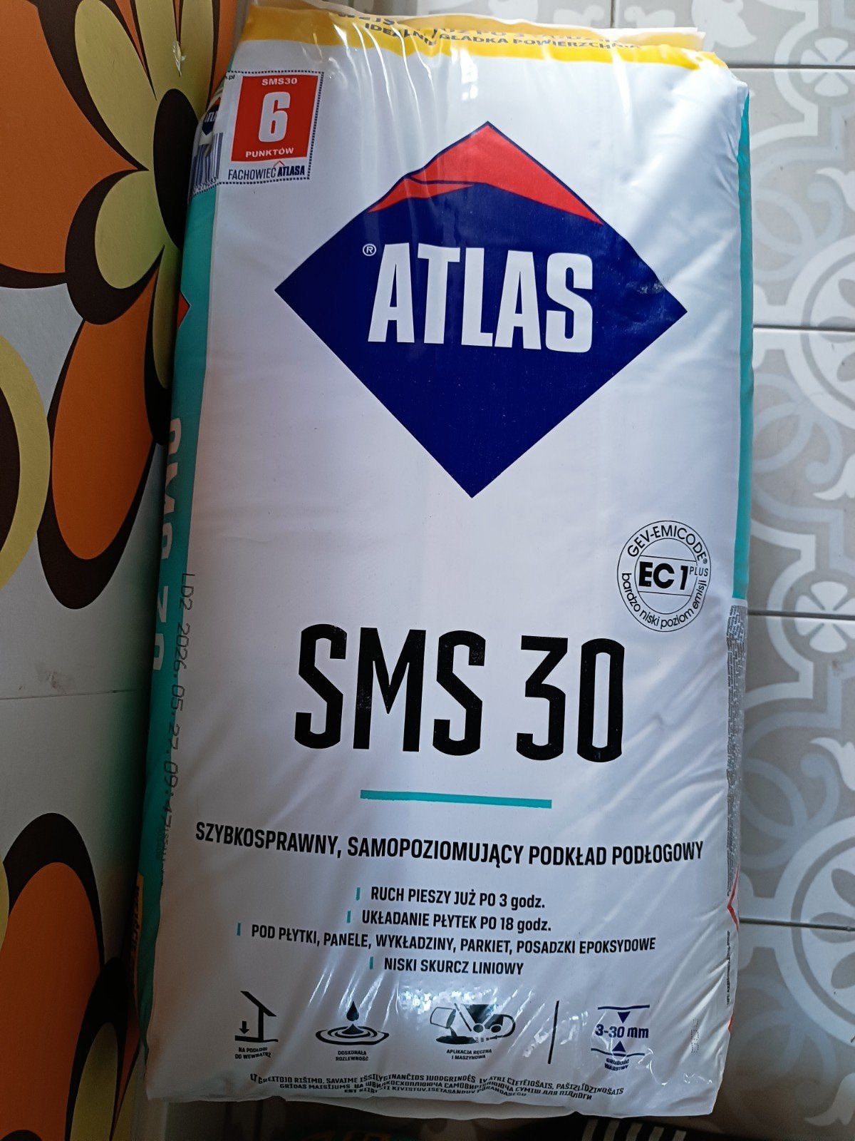 3 zakken Atlas SMS 30 Sneldrogende Egaline - 25 kg zak, Doe-het-zelf en Verbouw, Overige materialen, 30 cm of meer, 50 tot 150 cm