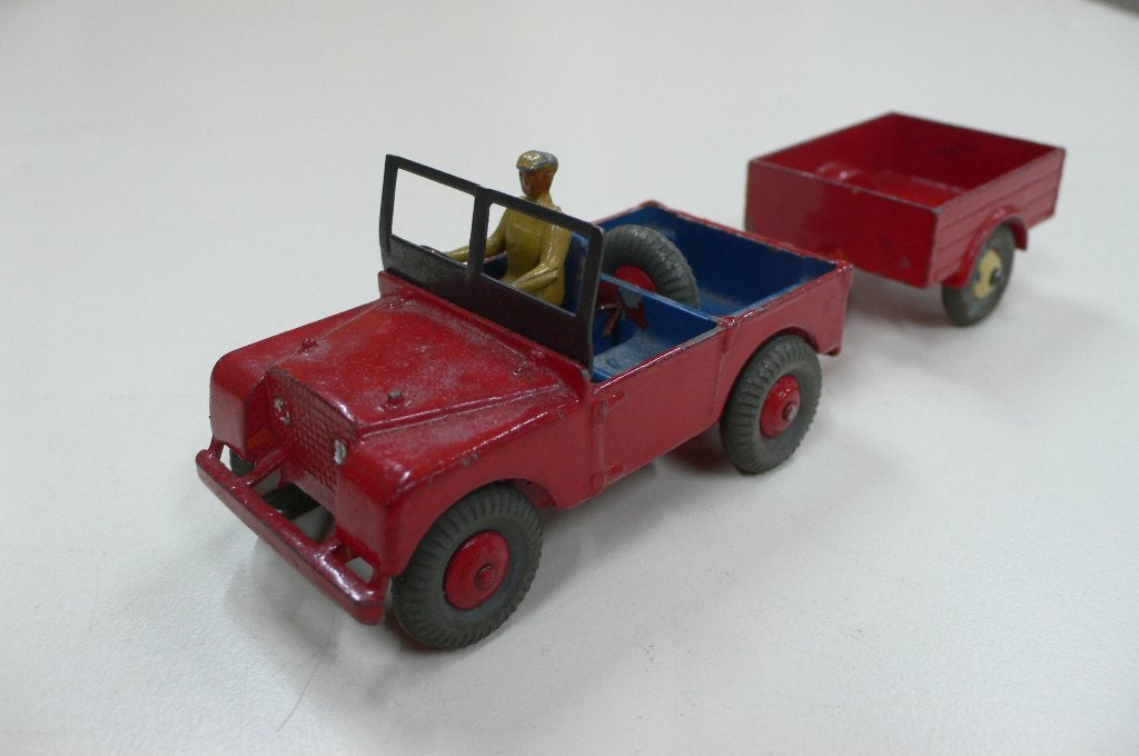 land rover plus trailer - dinky toys gb- repaint- 1/43, Hobby en Vrije tijd, Modelauto's | 1:43, Verzenden, Gebruikt, Auto, Dinky Toys