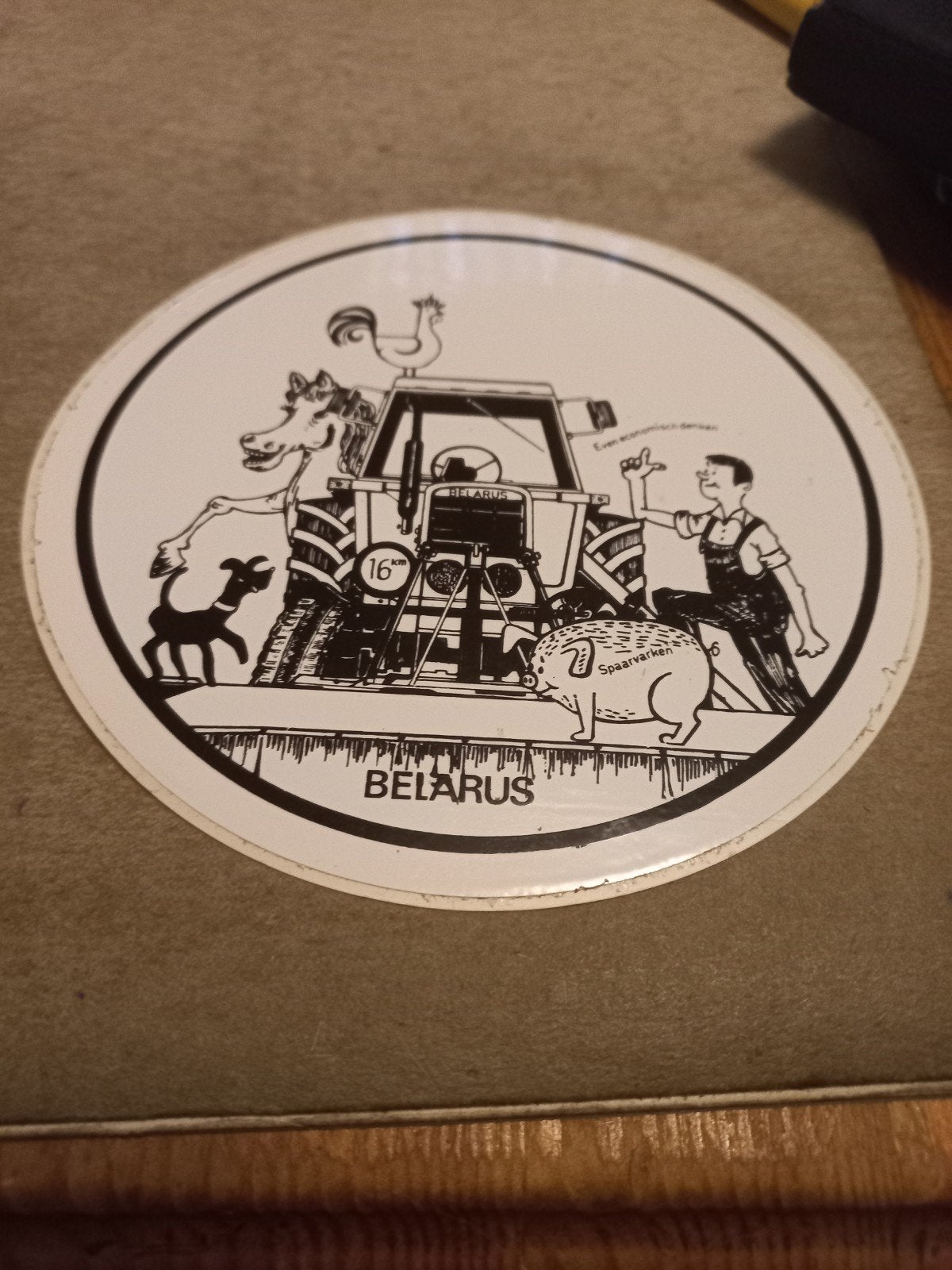 Vintage Belarus Tractor Sticker/Plaatje, Ophalen of Verzenden, Gebruikt