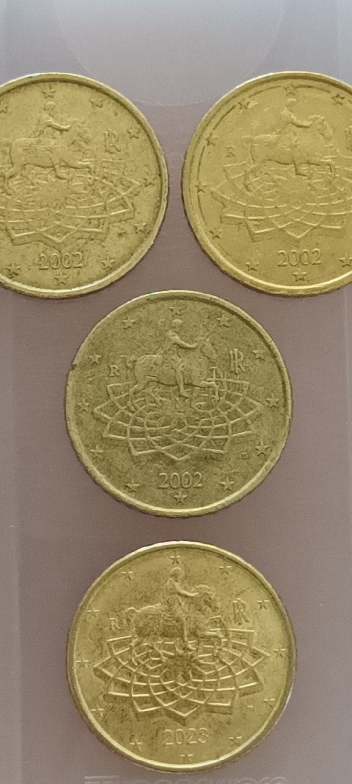 50 Eurocent Italië, Michel d'Angelo, Italië 2002 en 2023, Ophalen of Verzenden, Italië, 2 euro, Losse munt