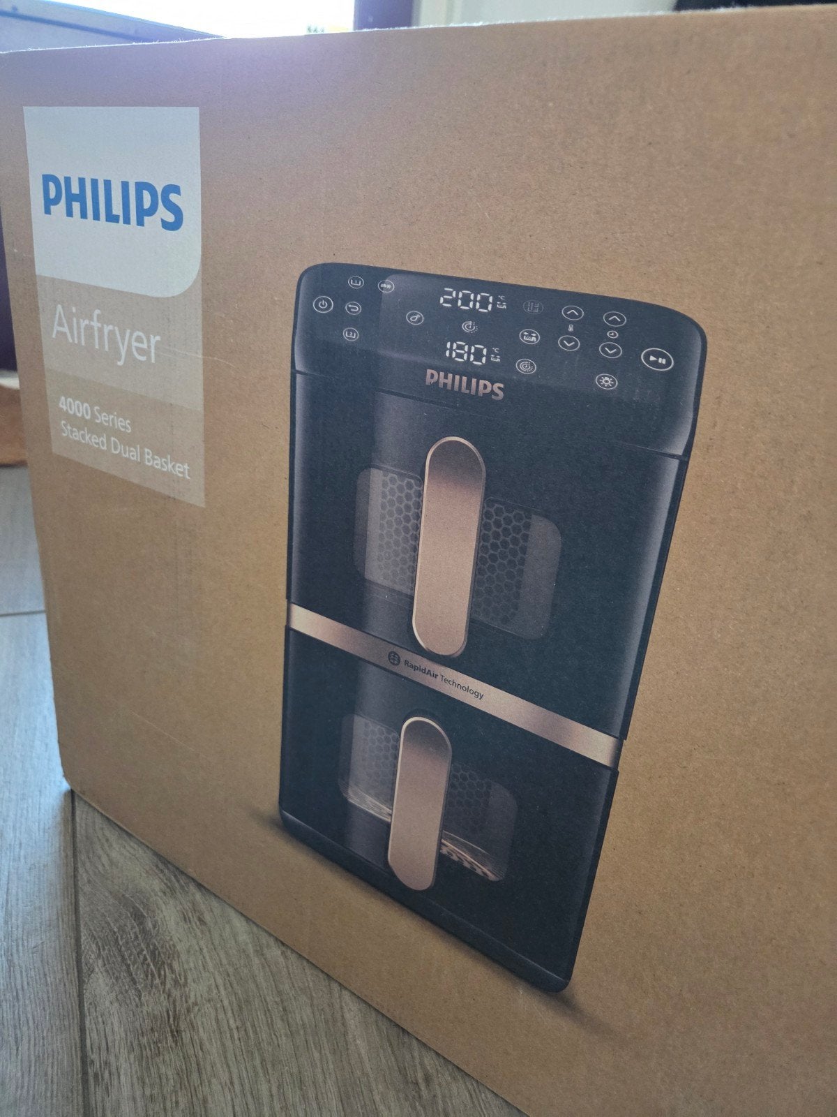 Philips Airfryer 4000 Series Stacked Dual Basket 10L, Ophalen of Verzenden, Nieuw, Airfryer, 1500 gram of meer
