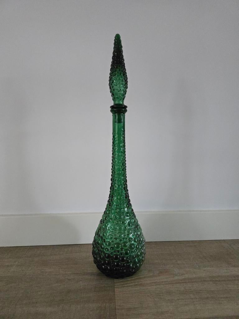 Prachtige Empoli bottle/karaf Genie bottle smaragdgroen €119, Ophalen of Verzenden