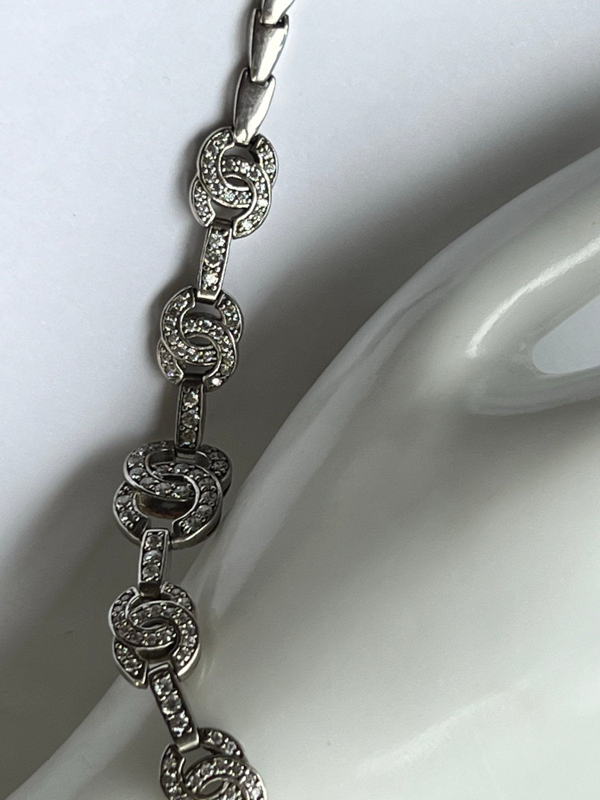 Zilveren armband met saffier en leuk model, 18,5 cm, Verzenden, Zo goed als nieuw, Met edelsteen, Zilver