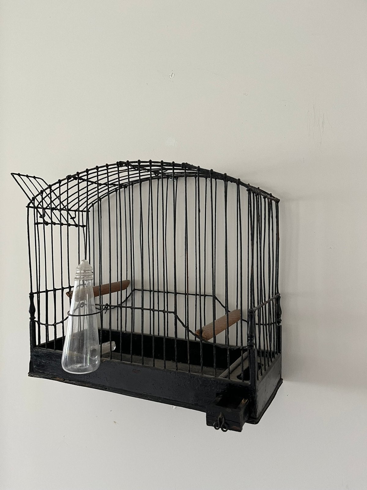 Oude vogelkooi, Ophalen, Gebruikt, Metaal, Vogelkooi