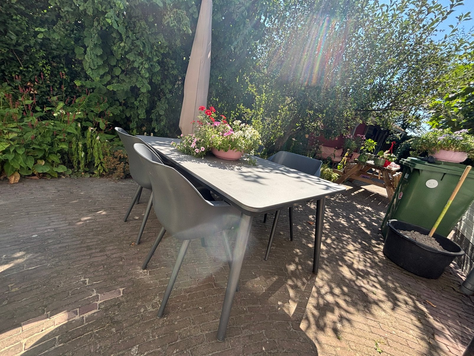 Tuinset Hartman Sophie: eettafel + 4 stoelen, Tuin en Terras, Tuinsets en Loungesets, Ophalen, 4 zitplaatsen, Gebruikt, Aluminium