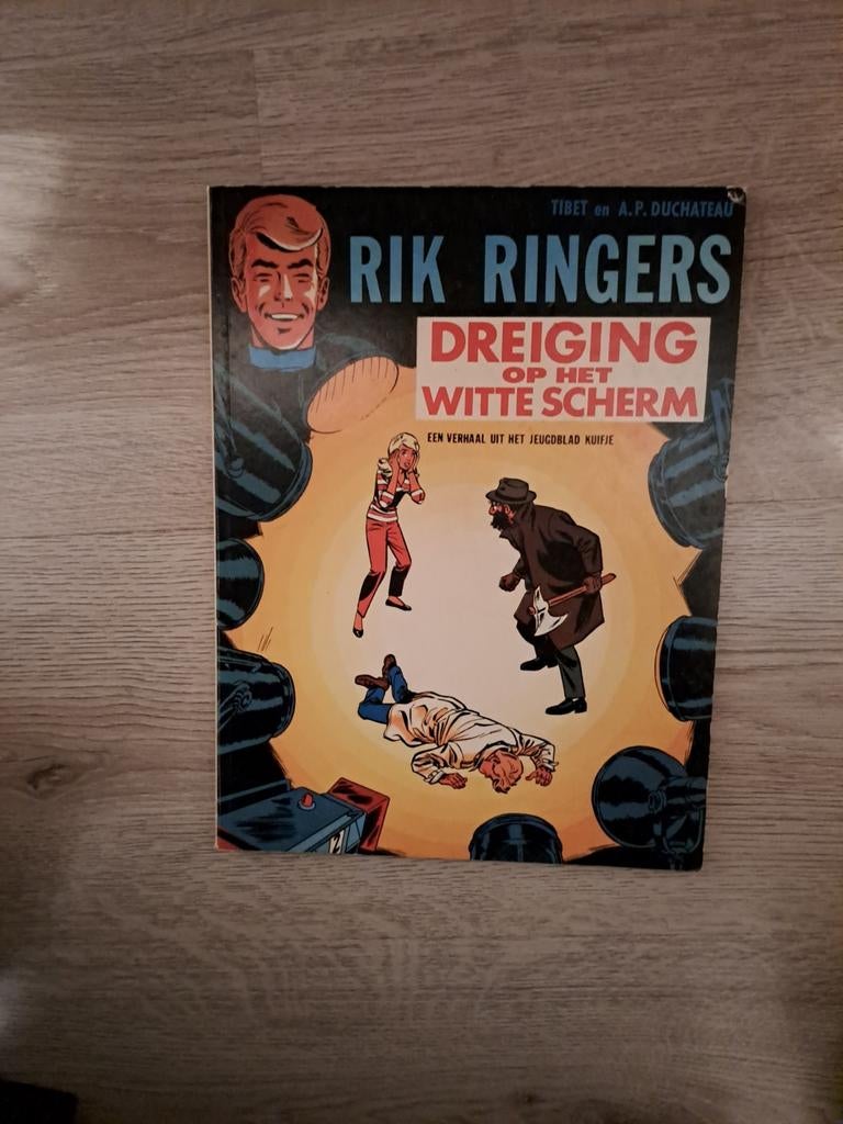 Rik Ringers dreiging op het witte scherm vintage stripboek, Eén stripboek, Ophalen of Verzenden, Gelezen, Tibet en A.P. Duchâteau