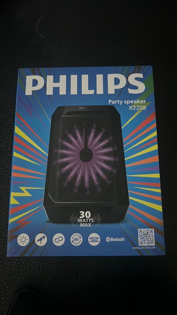 Philips Party Speaker X2208 boombox- Bluetooth, Karaoke, 30W, Philips, Overige typen, Nieuw, Ophalen of Verzenden