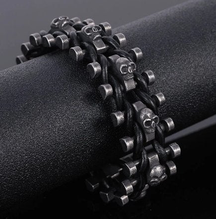 stoere armband skull/schedel/rock/metal 25mm, Verzenden, Overige kleuren, Overige materialen