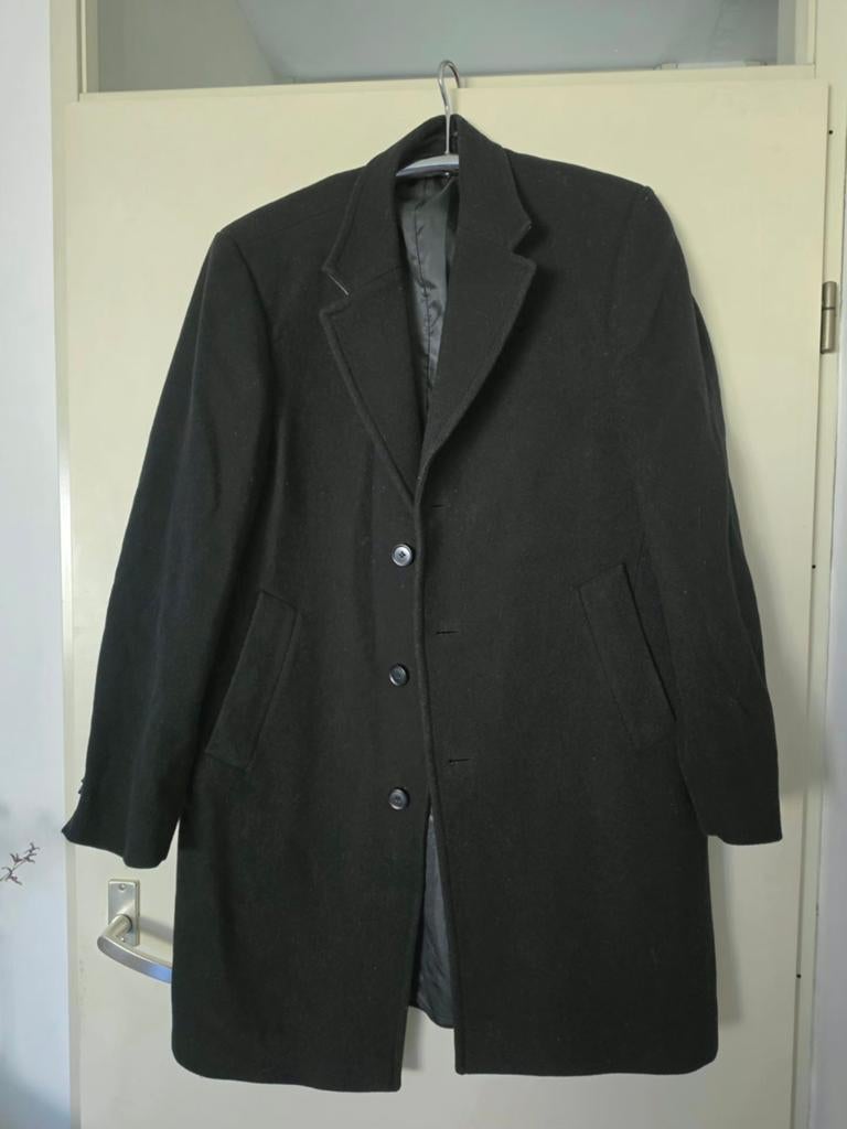 Nette Wollen/ Cashmere Herenjas Maat 50, Ophalen of Verzenden, Zo goed als nieuw, Maat 48/50 (M), Zwart