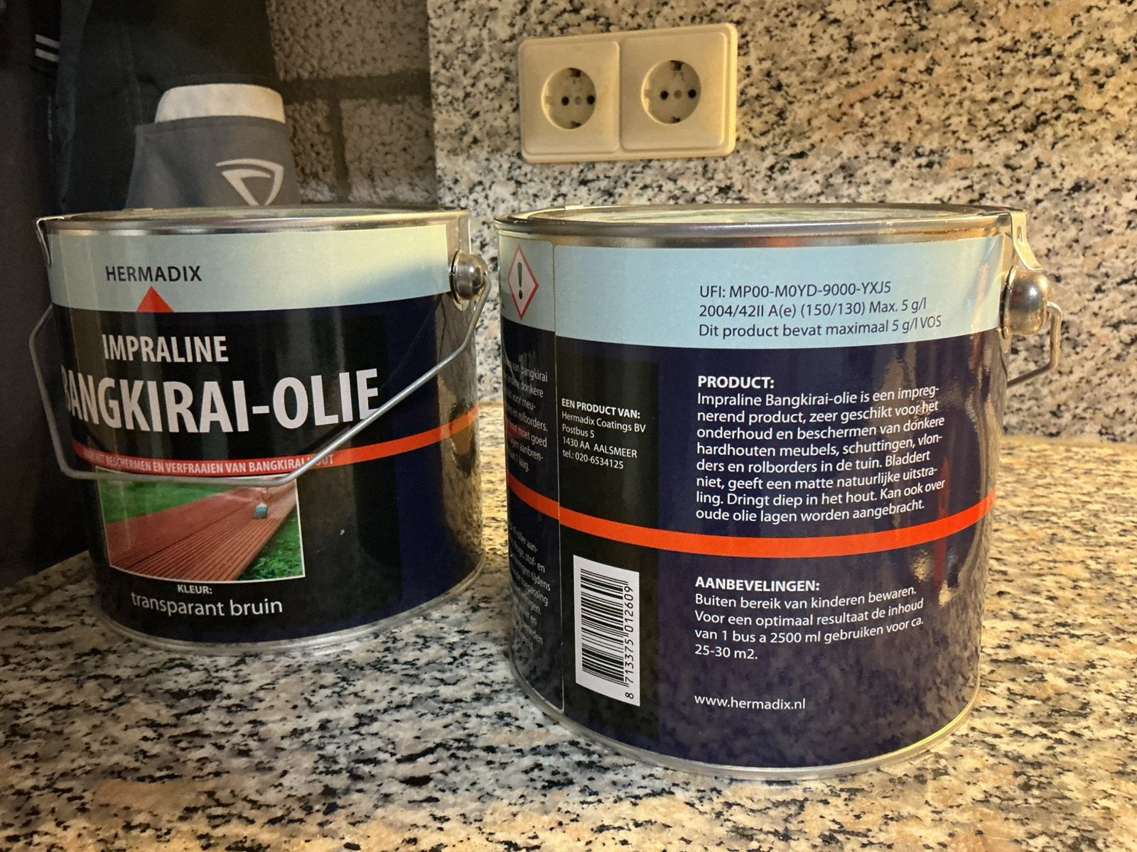 Bankirai olie transparant bruin, Ophalen, Zo goed als nieuw, Beits