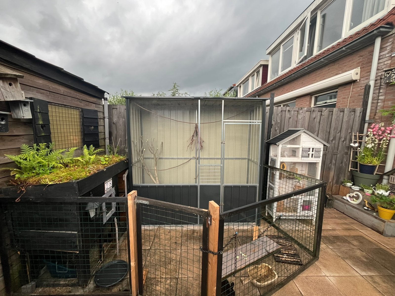 Grote aluminium voliere, Ophalen, Zo goed als nieuw, Hout, Vogelkooi