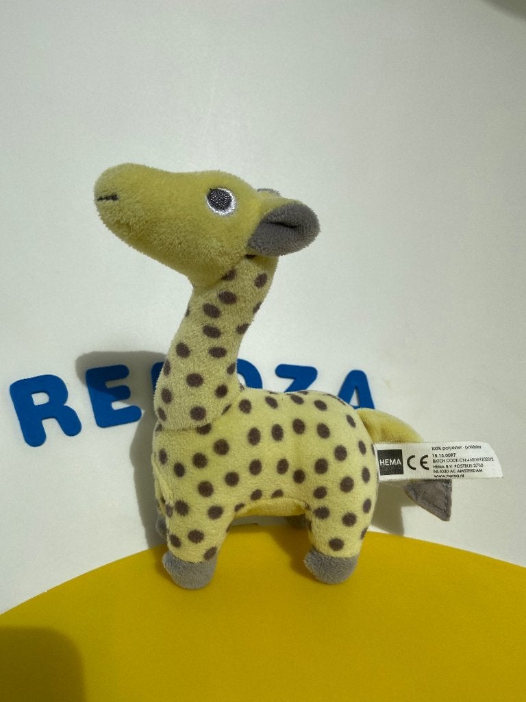 3817 hema giraf giraffe geel 5x, Kinderen en Baby's, Speelgoed | Knuffels en Pluche, Ophalen of Verzenden, Zo goed als nieuw, Overige typen
