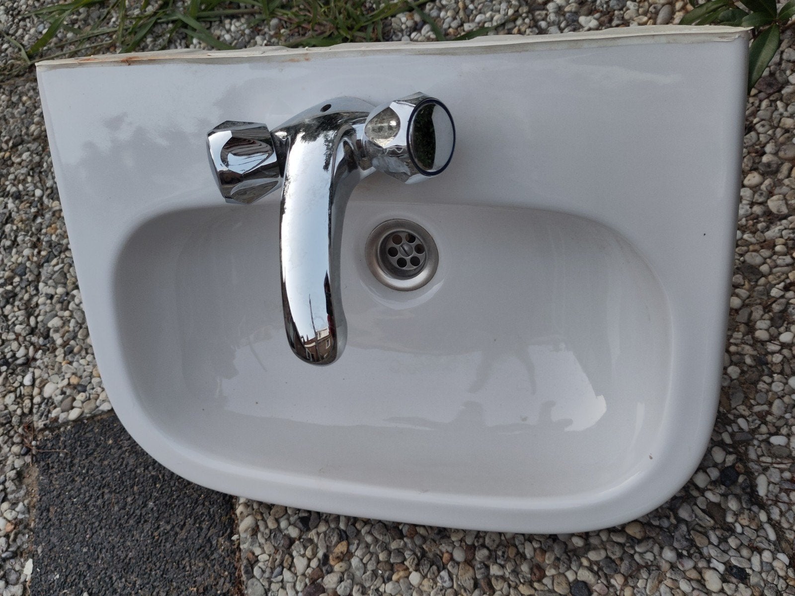 Duravit wastafel wit inclusief kraan chroom, Doe-het-zelf en Verbouw, Sanitair, Ophalen, Gebruikt, Chroom, Wastafel