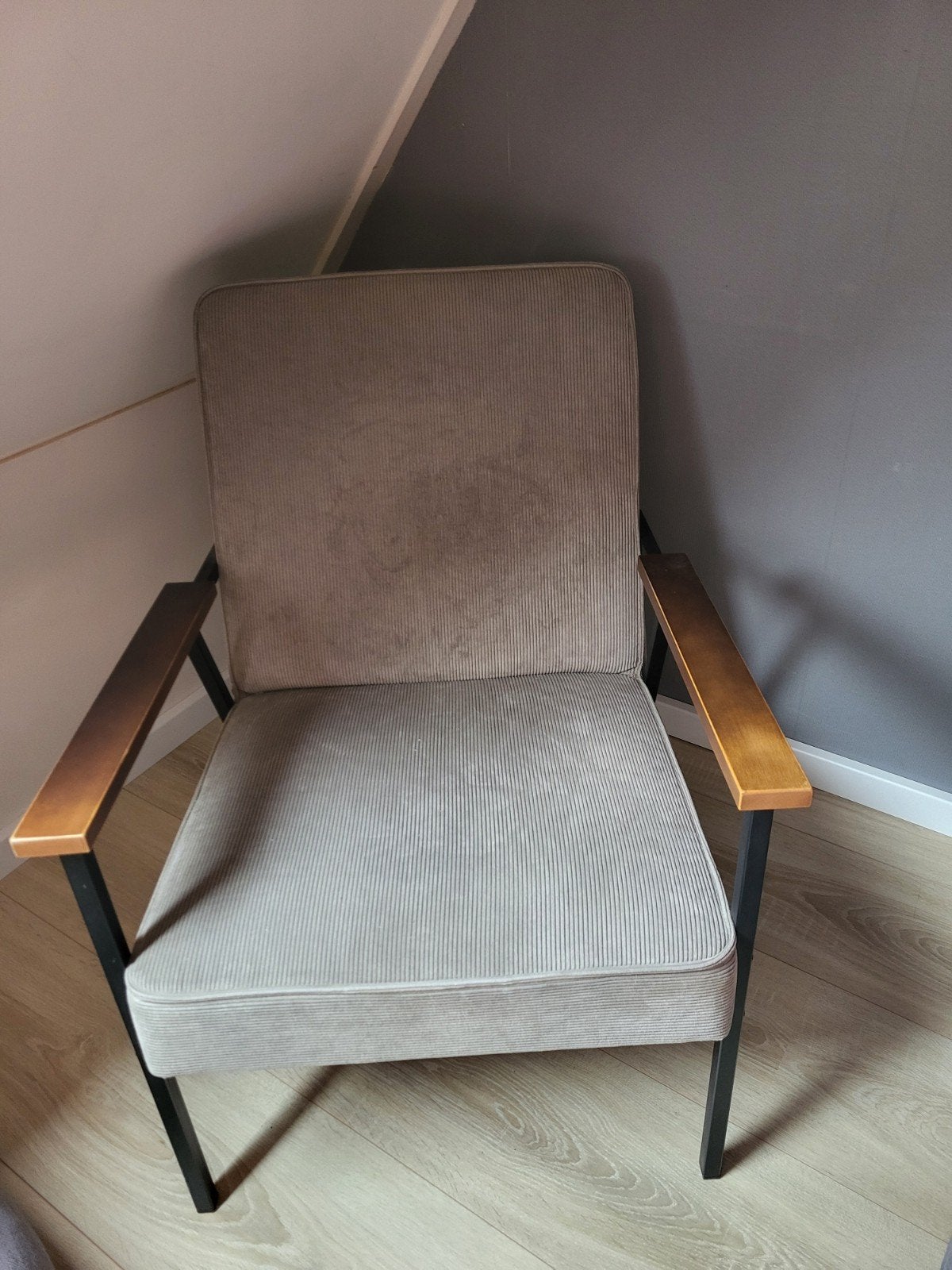 Woood fauteuil, Huis en Inrichting, Stoelen, Ophalen, Gebruikt, Overige kleuren, Stof