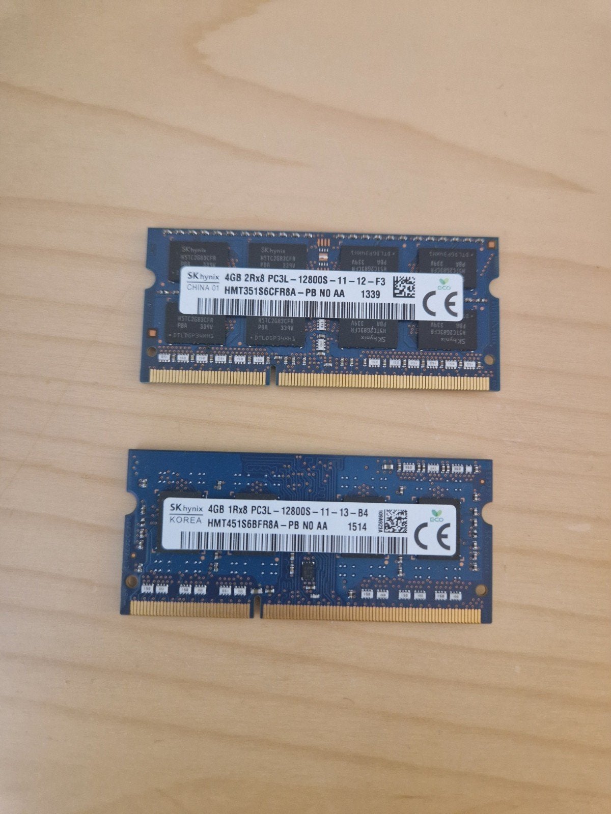 SK Hynix 4GB DDR3L RAM Geheugen (2 stuks), Computers en Software, RAM geheugen, Gebruikt, DDR3, Ophalen of Verzenden, Laptop