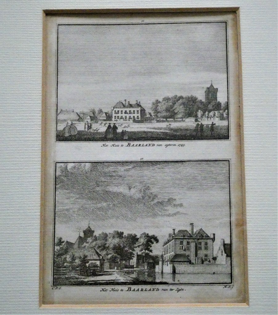 Gravure Baarland Zeeland Het Huis te Baarland Zuid Beveland, 28 cm, Ingelijst, 22 cm, Ophalen of Verzenden