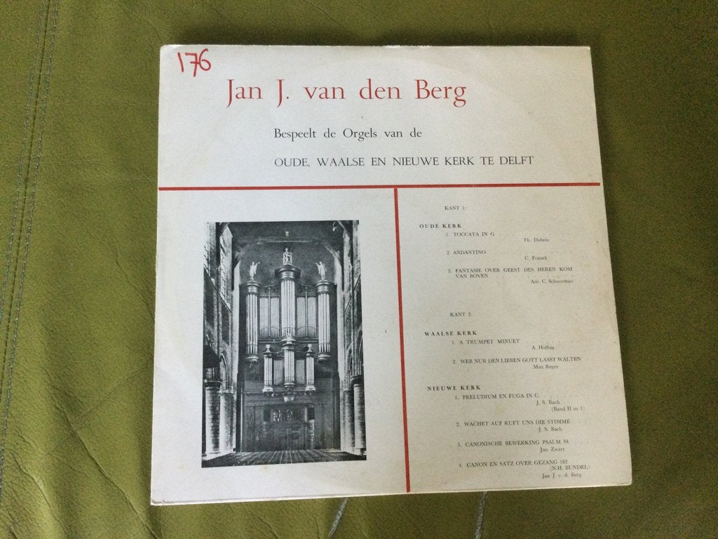 LP Jan J. Van den Berg Bespeelt de orgels van.. te Delft, Ophalen, LP, Gebruikt, Overige typen