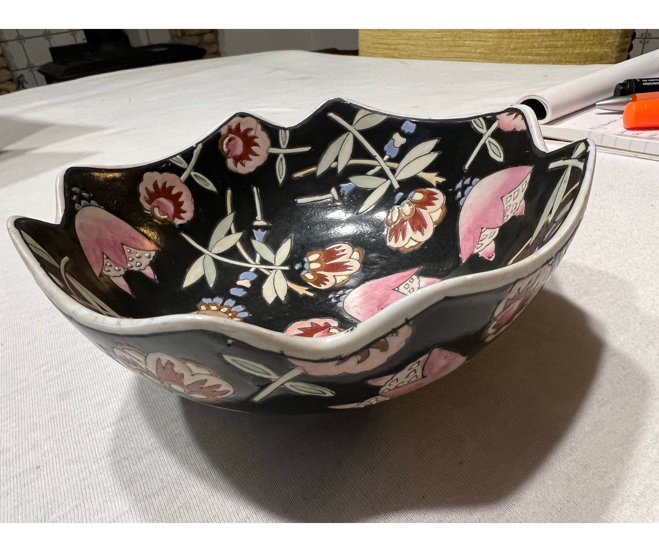 Antiek Vintage Servies Porselein Schaal - made in macau deco, Antiek en Kunst, Ophalen of Verzenden