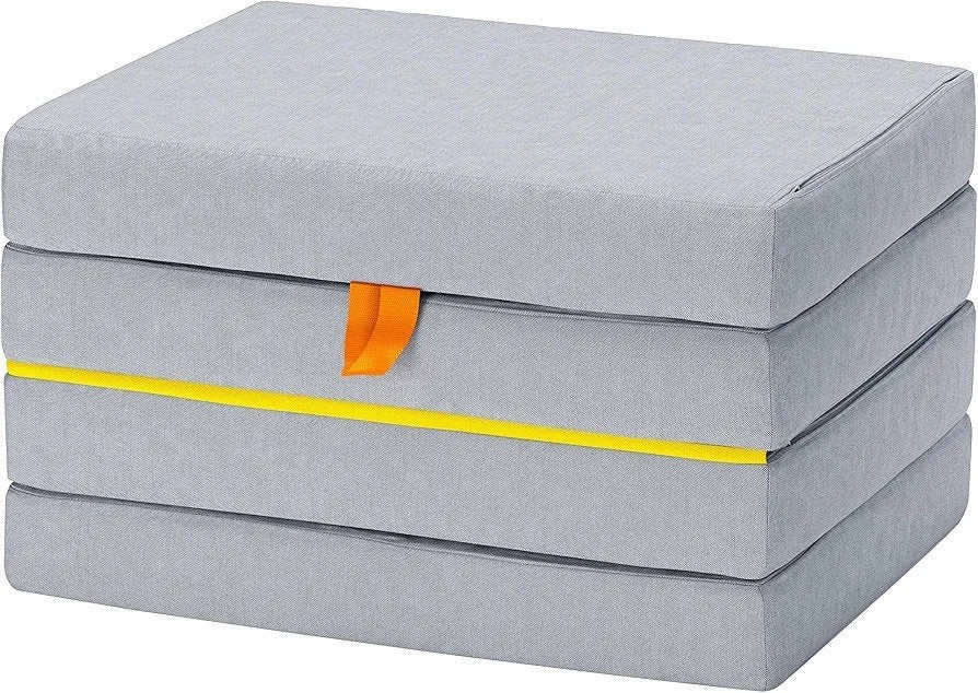 2x IKEA Släkt poef/matras grijs ZGAN, 125 cm of meer, Modern, Scandinavisch, Ophalen of Verzenden, Zo goed als nieuw