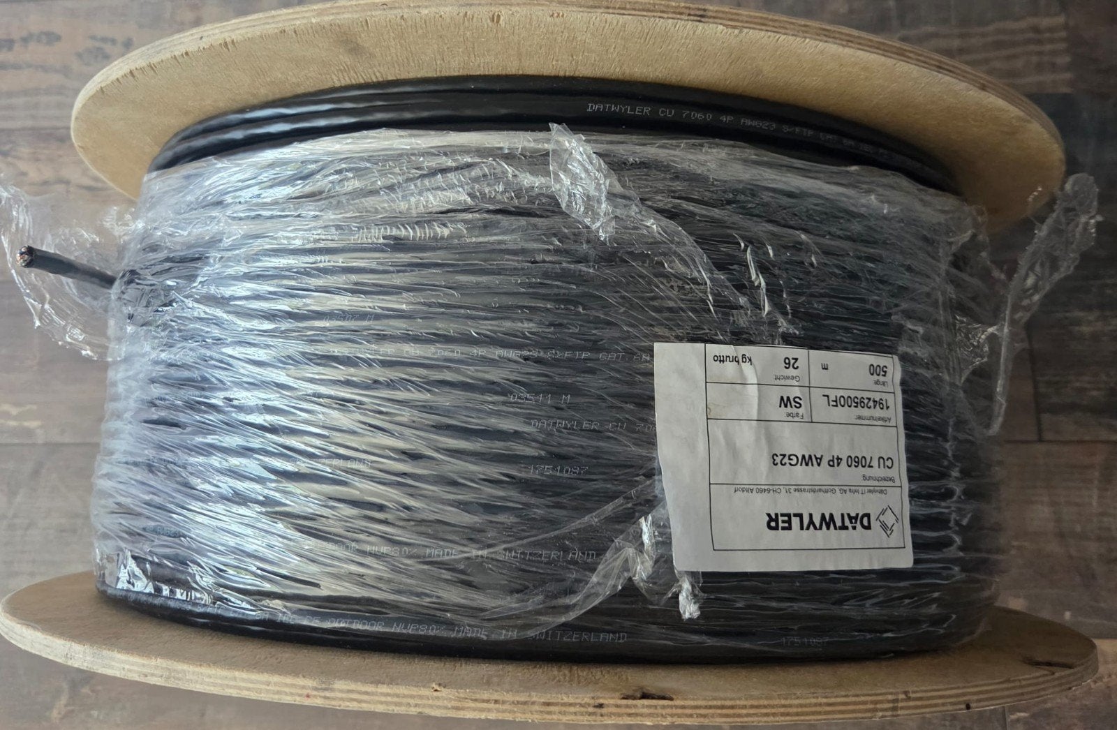 Rol Dätwyler CU 7060 Cat.6A S/FTP Outdoor Netwerkkabel, Ophalen, Nieuw