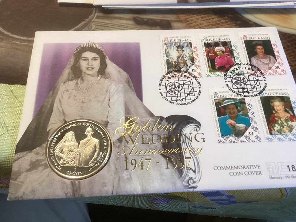 No4316 Queen Elizabeth 22-4-1996  Isle of Man met munt 1 cro, Postzegels en Munten, Ophalen of Verzenden, Onbeschreven, Europa
