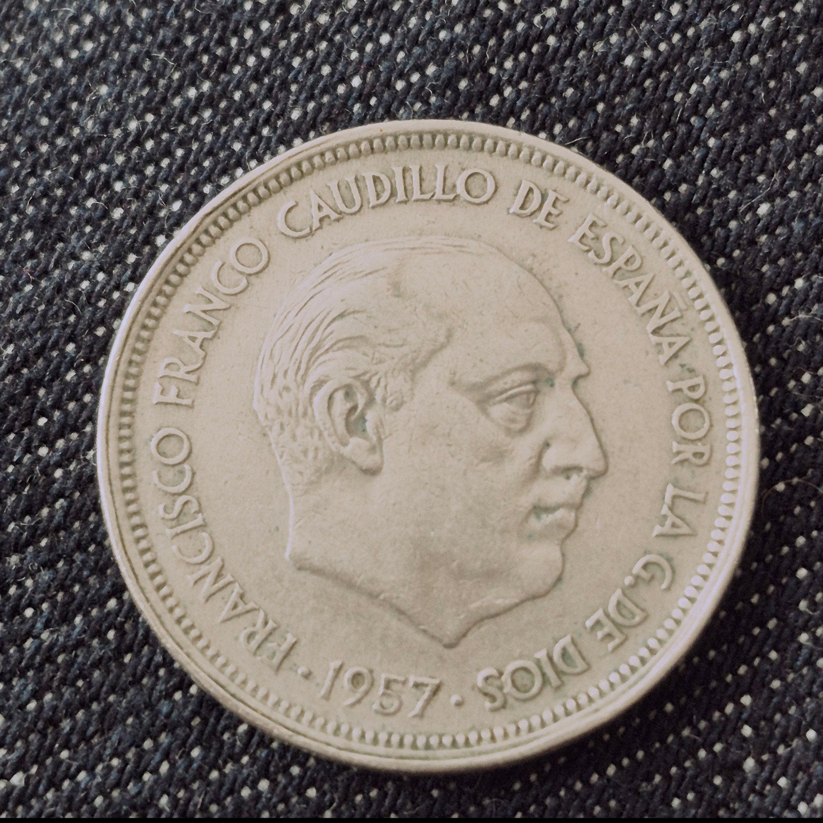 *Spanje 50 Pesetas 1957 (58) – Francisco Franco, Ophalen of Verzenden, Overige landen
