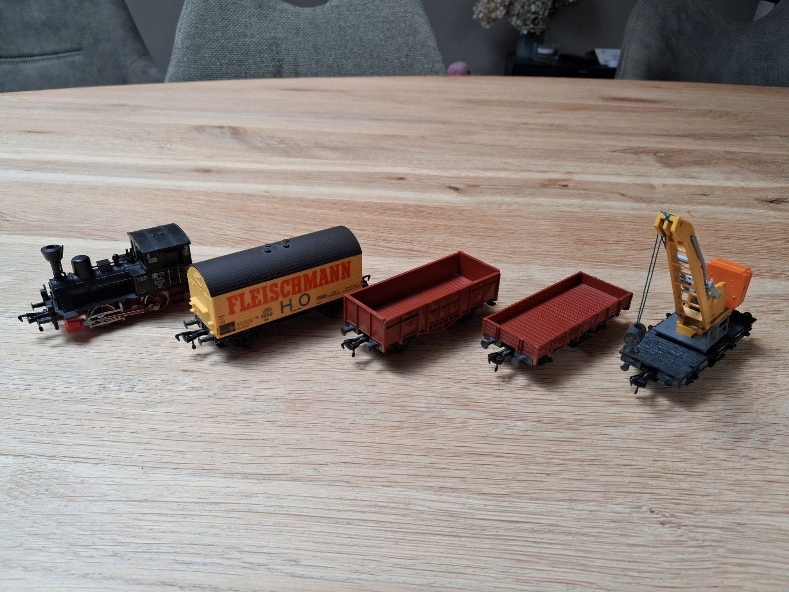Fleischmann H0 Treinset met Locomotief, Wagons en Kraan, Hobby en Vrije tijd, Modeltreinen | H0, Gelijkstroom, Fleischmann, Ophalen of Verzenden