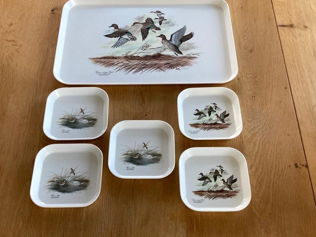 Vintage jaren ’70 melamine dienblad, Ophalen, Zo goed als nieuw, Rechthoekig, Kunststof