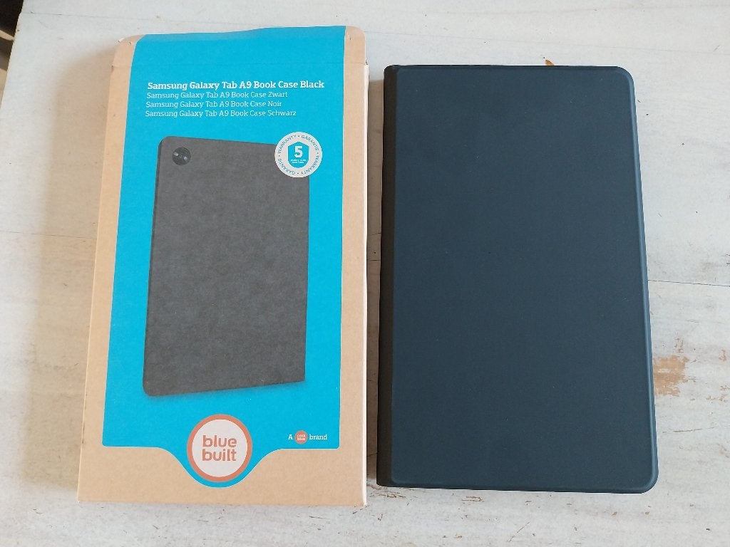 BlueBuilt Samsung Galaxy Tab A9 Book Case Zwart hoes NIEUW, Computers en Software, BlueBuilt, 8 inch, Nieuw, Bescherming voor- en achterkant