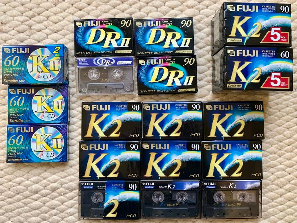 NOS FUJI K2 KII DRII 90 60 NIEUW cassettebandjes type II OVP, FUJI Photo Film Co., LTD., Ophalen of Verzenden, Nieuw in verpakking