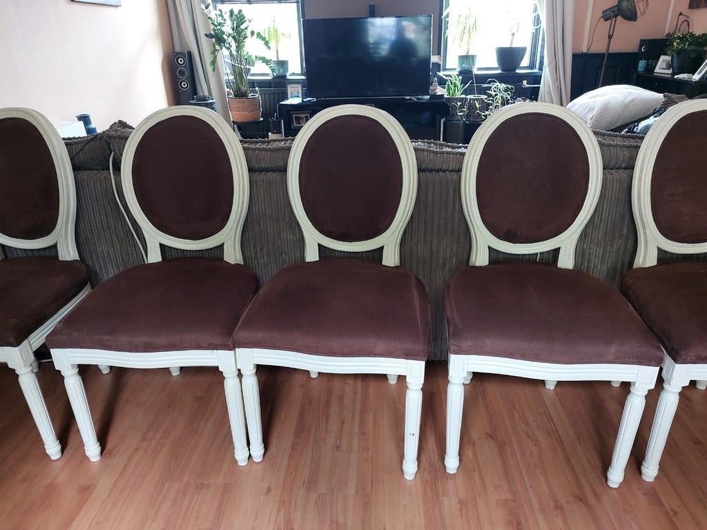 6 nog mooie Queen Ann stoelen te koop., Huis en Inrichting, Stoelen, Ophalen, Bruin, Queen Ann, Zo goed als nieuw