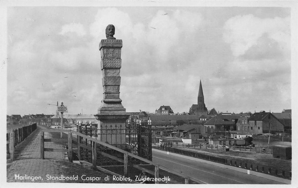 703-420-035 Harlingen Standbeeld Caspar Di Robles Zuiderzee, Ophalen of Verzenden, Voor 1920, Friesland