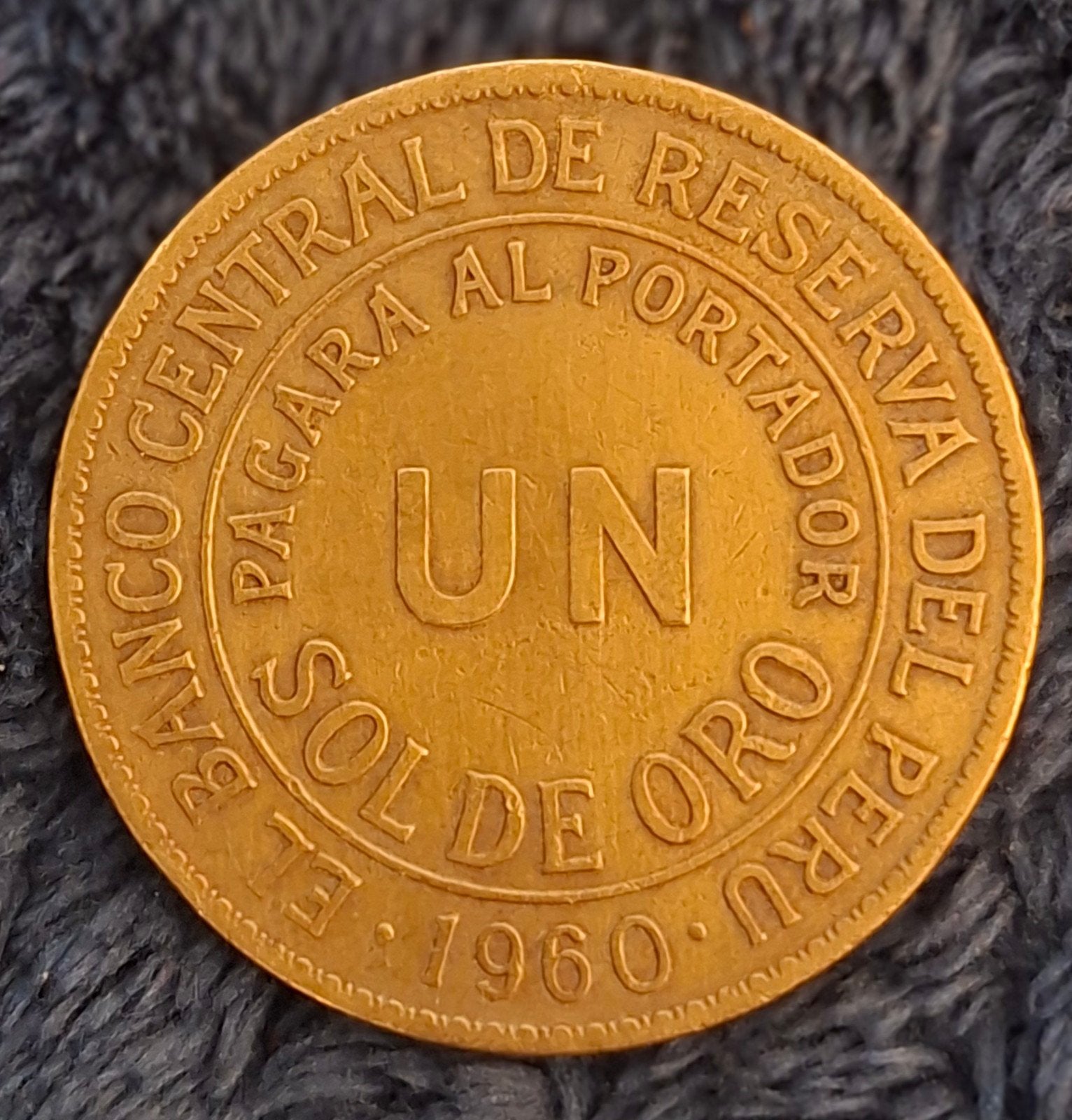 Peru 1 Sol de Oro 1960, Ophalen of Verzenden, Zuid-Amerika, Losse munt