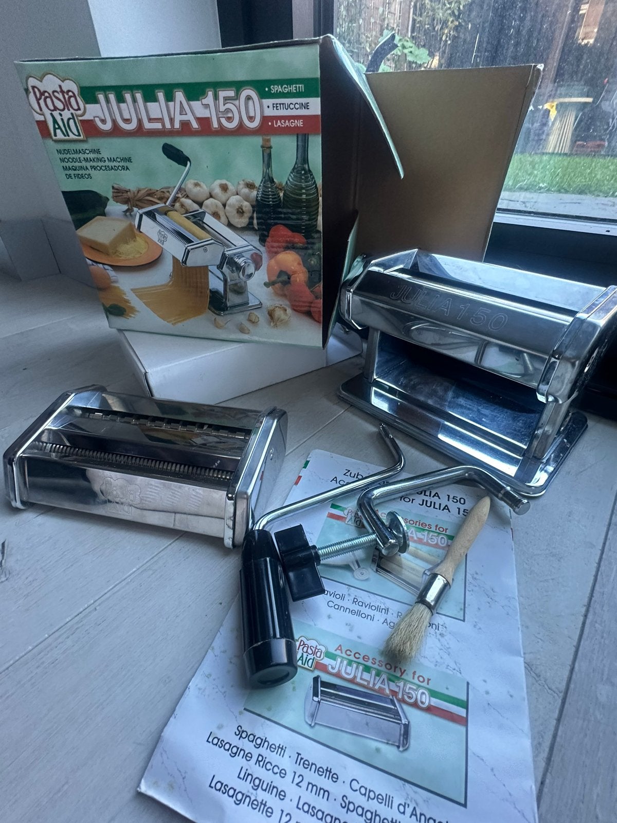Pasta Aid Julia 150 Pastamachine, Gebruikt, Zilver, Ophalen of Verzenden, Metaal