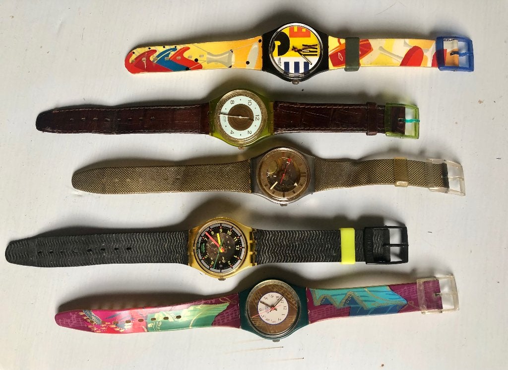 Collectie van 5 mooie oude Swatch-horloges, Verzamelen, Ophalen of Verzenden, Gebruikt