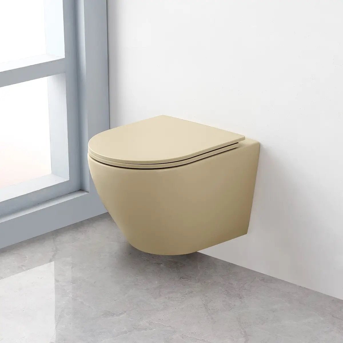 Hangend toilet beige met softclose zitting, Ophalen of Verzenden, Nieuw, Toilet