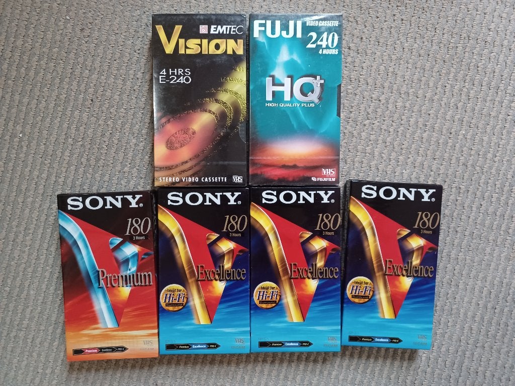 6x NIEUW VHS Videoband Sony 180 Fuji & Emtec analoge video, Alle leeftijden, Ophalen of Verzenden, Nieuw in verpakking, Overige genres