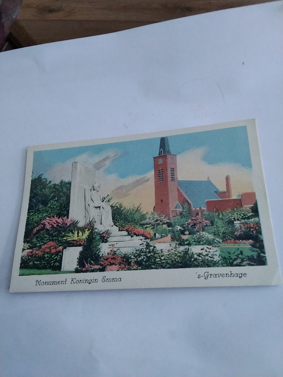 Ansichtkaart Monument Koningin Emma 's-Gravenhage, Ophalen of Verzenden, 1920 tot 1940, Ongelopen, Zuid-Holland
